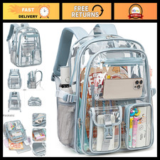 Large Clear Backpack for Girls Women - Heavy Duty Transparent Bookbag Baby Bl