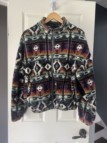 Dazy Shein Aztec Fleece Jacket Small Southwest Print Zip Cozy Sherpa