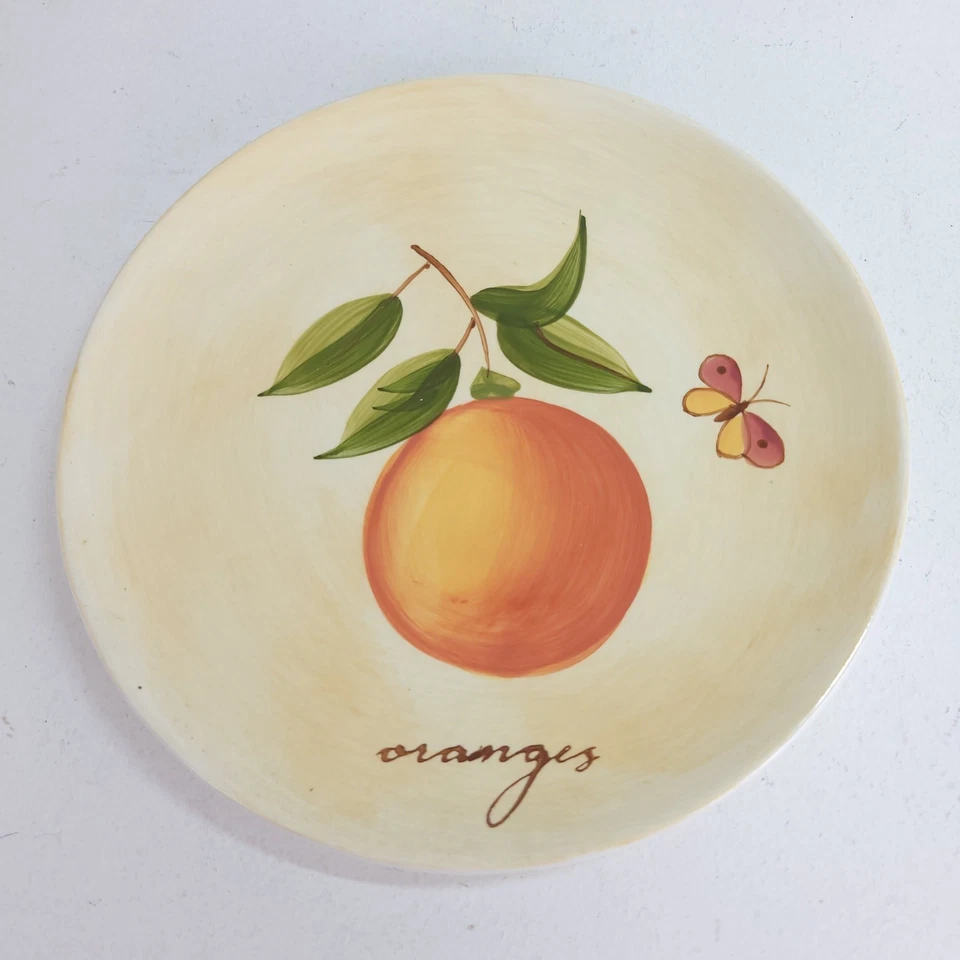 Platos de ensalada Pier 1 Provenza esmaltada loza pera manzana naranja frambuesa Foto 4 de 4