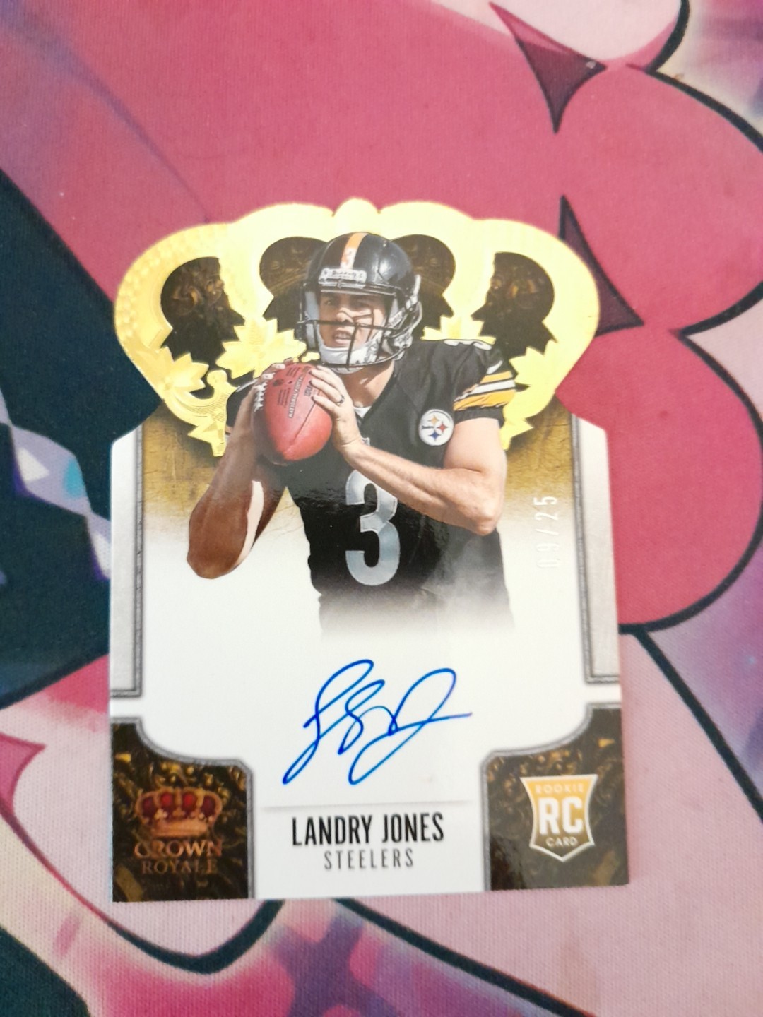 Landry Jones Panini Crown Royale #220 Signature Die-Cut Bronze Crown