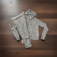 Vintage Y2K Victoria's Secret PINK Sequin Bling Hoodie Sweatpants Tracksuit Set