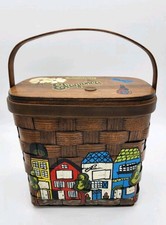 Caro Nan Wooden Hand Painted Basket Purse