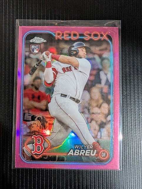 2024 Topps Chrome Pink Refractor #165 Wilyer Abreu RC RED SOX!