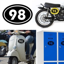 Number 98 V2 Oval, Sticker Vinyl