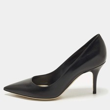 Dior Songe Size 37 Black Leather Pointed Toe Pumps