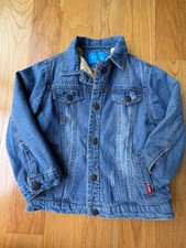 Denim Boys Toddler Kids Jacket Fleece Collar- Size 5 4/5 