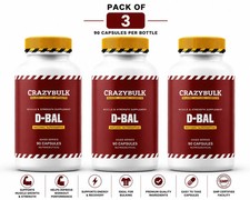 CrazyBulk D-BAL Muscle Builder Strength Gain 90 Caps Pack of 3 Free & Fast Ship