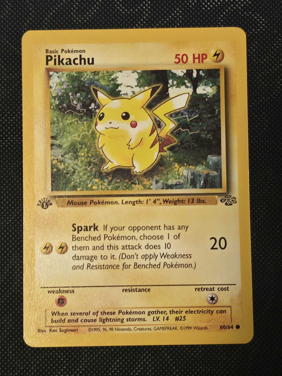 Pikachu Jungle 60/64 Common 1st Edition Pokemon TCG NM