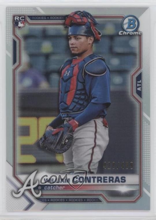 2021 Bowman Chrome Refractor /499 William Contreras #38 Rookie RC