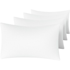 White Pillow Cases Standard Size Set of 4, Envelope Design Super Soft,
