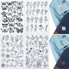 Yayatty 100 PCS Stick and Stitch Embroidery Paper Designs Water Style B 