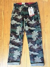 NWT Levis 502 Boys Size 8 Camouflage Regular Taper Chino Pants Stretch