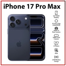 Apple iPhone 17 Pro Max 12GB+256GB DEEP BLUE Dual SIM Unlocked iOS Mobile Phone