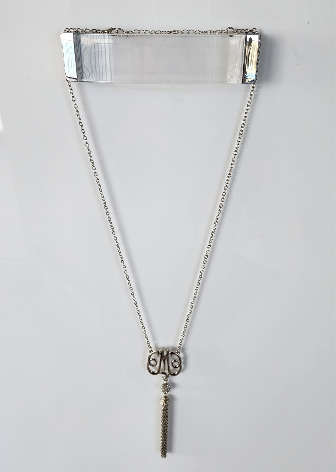 Preowned Statement 40" Silver Metal Initial M Pen… - image 5