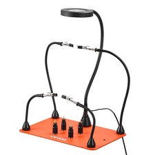 Soldering Helping Hands Station - 3X LED Magnifier  4 Magnetic PCB Holders