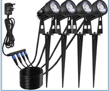 4 x Outdoor Garden LED Spike Lights Adjustable Pathway 12V Low Voltage Kit IP54