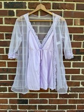 Gorgeous Delicate Vintage Nightgown Lavender Lace XS JCPenney
