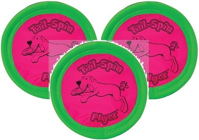 Booda 3 Pack of Tail-Spin Flyer Dog Toys, 7-Inch Multi-colored