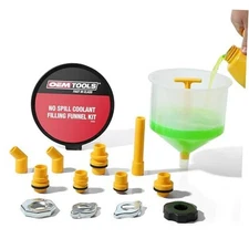  No-Spill Coolant Funnel Kit Fluid and Oil Funnel Set, Allows Access 15 Piece