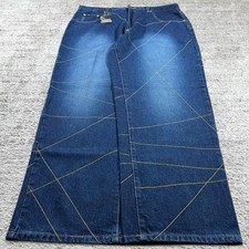 NWT Baggy Wide Leg Y2K 2000 s Loose Fit Skater Embroidered Vibes Denim Jeans