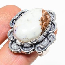 Natural Peanut Wood Jasper Gemstone 925 Sterling Silver Ring Size 9.5 B042