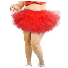 5 Layers Plus Size Tutu Skirt Women Elastic Short, Red