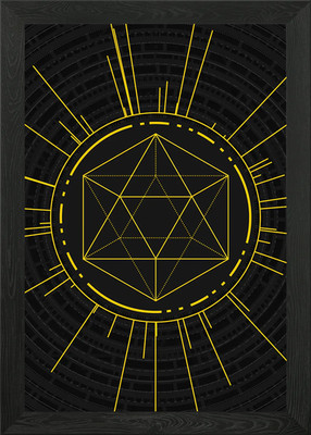 Yellow Gold Magic Glyph Framed Wall Art Poster Canvas Print Picture