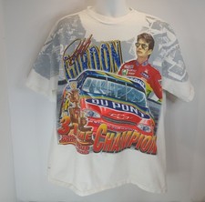 Nascar Jeff Gordon Winston Cup 3 Time Champ Vtg All Over Print 2XL White T-Shirt