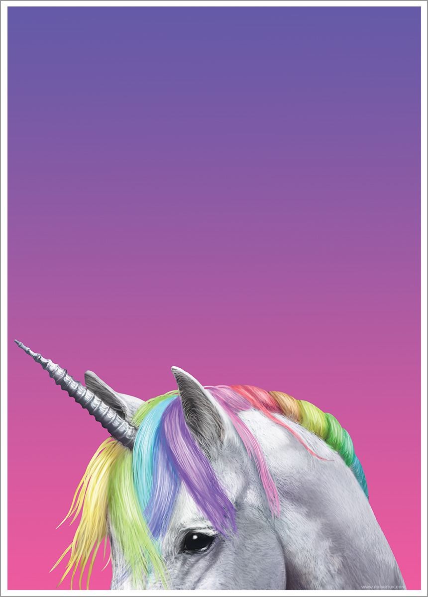 Laminated Inquisitive Creatures Rainbow Unicorn Mini Poster
