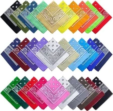 30PCS Bandanas Unisex Paisley Bandanas Bulk Multi-Purpose Headband Cowboy Hea...