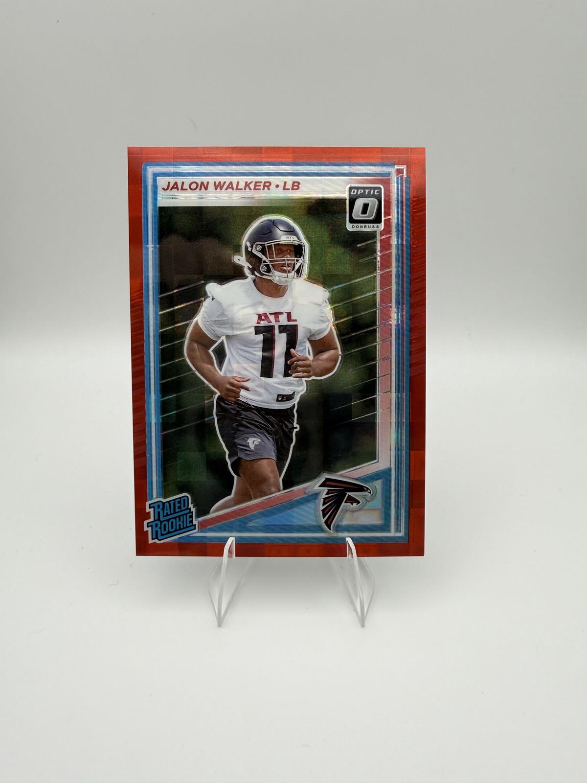 2025 Donruss #344 Jalon Walker Optic Rated Rookies Preview Red Pandora