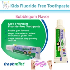Kids Fluoride Free Toothpaste, Bubblegum - Sensitivity Relief  0.85 oz -1-36/Box