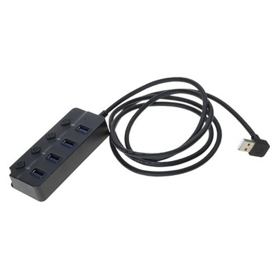 4 Port USB 2.0 Hub Adapter with Individual Power Switches for Laptops Fast Speed