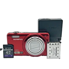Olympus VR-310 14MP Digital Camera + 4GB SD Card + Original Charger & Battery