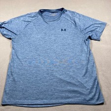 Under Armour Tee Mens XL Blue Short Sleeve The Tech Tee Heathered