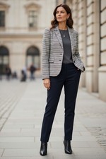 Kasper Trendy Striped Blazer Women s Career Sz 4 Professional 3 Button Jacket