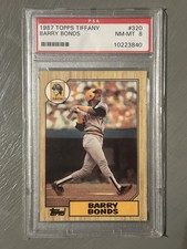 1987 Topps TIFFANY Barry Bonds Rookie Card PSA 8 RC No. 320 . rookie card picture