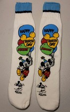 Vtg Walt Disney Productions Mickey Mouse Happy Birthday Tube Socks NWOT 70s