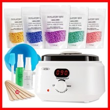 Waxing Kit, Brazilian Wax Warmer for Hair Removal with 5 Bag Hard Wax Beads, ...