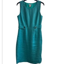 J.Crew linen blend sleeveless dress green