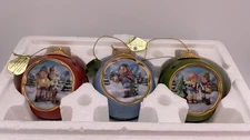 3 Berta HUMMEL 2000 Holiday Happiness Porcelain Christmas Collection Ornaments
