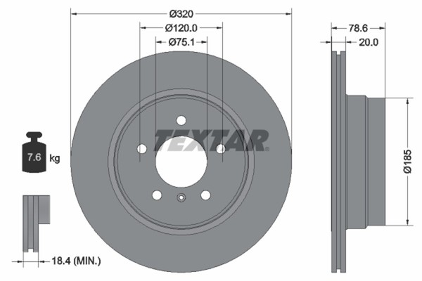 2X Textar Bremsscheibe PRO 92161103 FüR BMW X5 X6 F15 E71 E70 F16 F85 E72 F86-image
