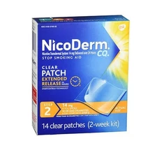 NicoDerm CQ Nicotine Patch Step 2 - 14mg - 14 Clear Patches (2-week kit)