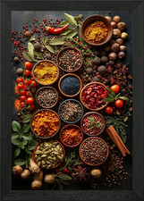 Herbs And Spices Framed Wall Art Poster Canvas Print Picture