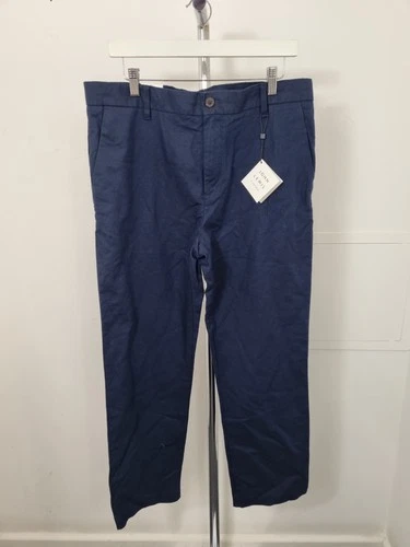 JOHN LEWIS Men's Linen Blend Trousers Blue Size W36 Short