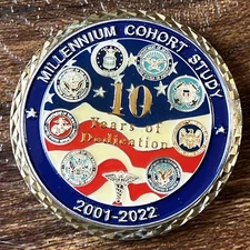 MCS Millenium Cohort Study Military & Veteran Health 10 Year Challenge Coin Army