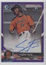 2018 Bowman Chrome Prospect Purple Refractor /250 Sandro Fabian #CPA-SF Auto 8az