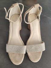 Hallhuber Wildleder Sandalette mit Strass 39 Taupe UVP: €120 NEU