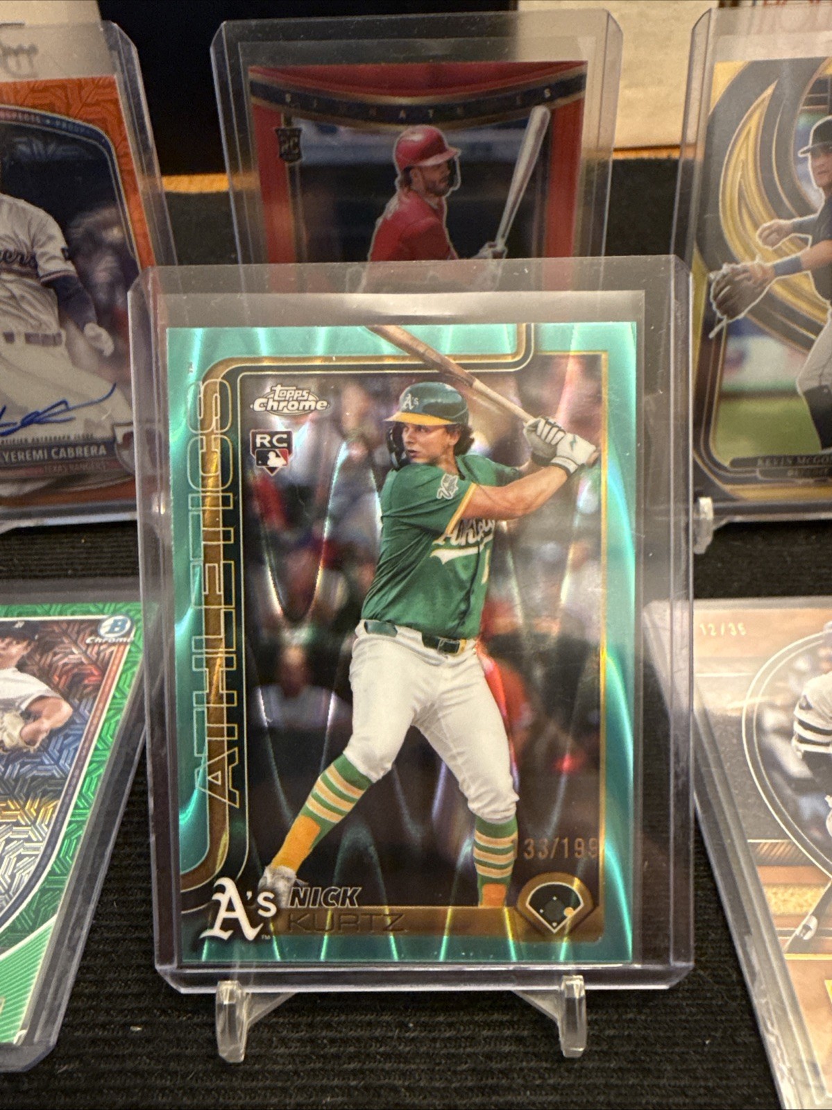 2025 Topps Chrome Update Series Nick Kurtz #USC178 Aqua Wave Refractor /199 (RC)