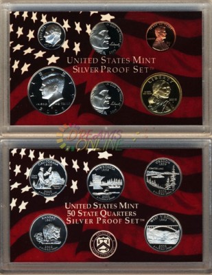 2005 U.S. Mint Silver Proof Set with State Quarters NIP | eBay